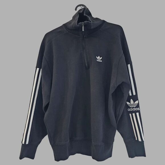 adidas Tops - Adidas Originals Women's Lock Up Half Zip Sweatshirt Black Size S